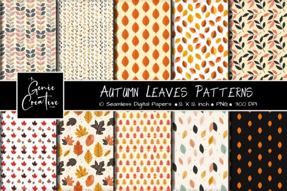 Autumn Leaves Seamless Patterns Set: A Creative Resource for Seasonal Projects
