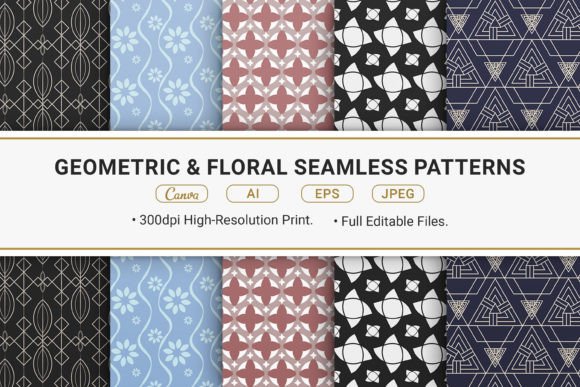 Elevating Design with Geometric and Floral Seamless Patterns