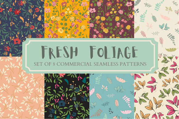 Fresh Foliage Seamless Patterns