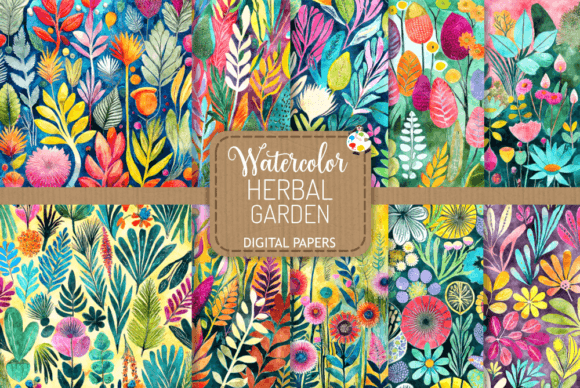 Herbal Garden - Watercolor Patterns