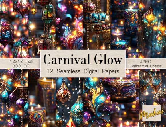 Mardi Gras Parade Seamless Patterns