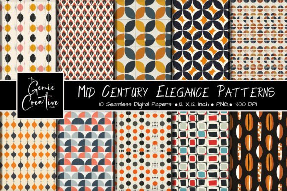 Mid Century Elegance Seamless Patterns: A Creative Revolution for Modern Projects