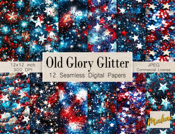 Patriotic Confetti and Glitter Patterns