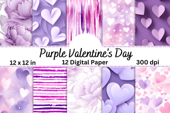 Purple Valentine s Day Patterns