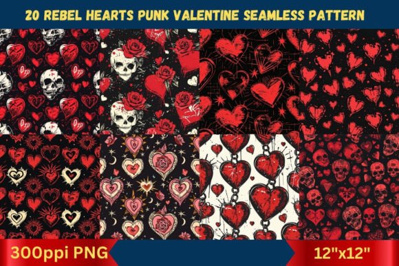 Rebel Hearts Punk Valentine Patterns
