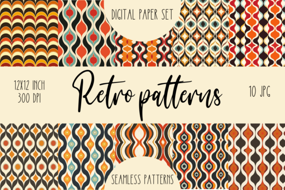 Retro Patterns Seamless Digital Paper: Integrating Vintage Aesthetics into Modern Creative Workflows