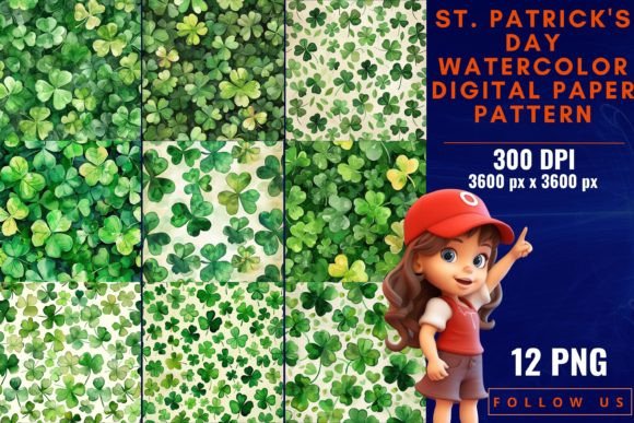 St. Patrick's Day Watercolor Patterns