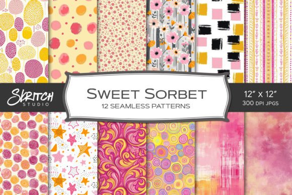 Sweet Sorbet Seamless Patterns for Creative Projects