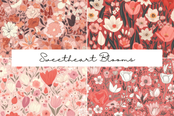 Sweetheart Blooms Seamless Patterns