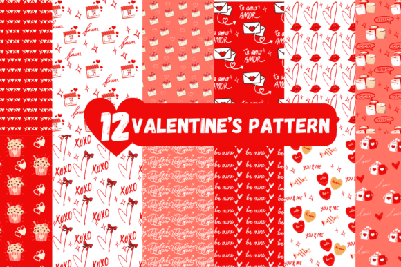 Unlocking Creative Potential with the 12 Valentine's Patterns Png Graphic Collection