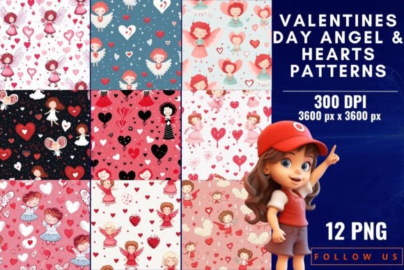 Valentine s Day Angel Hearts Patterns