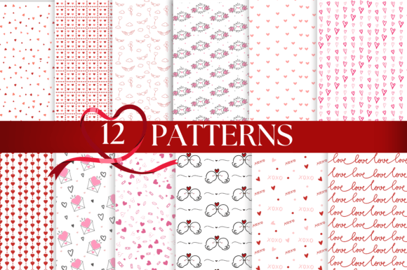 Valentine s Day Patterns Png Graphic